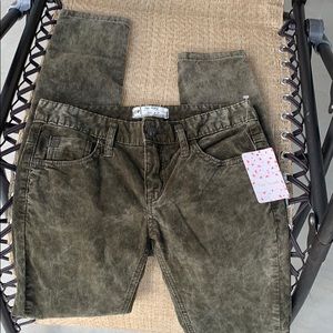 Free People W25 black olive skinny cords